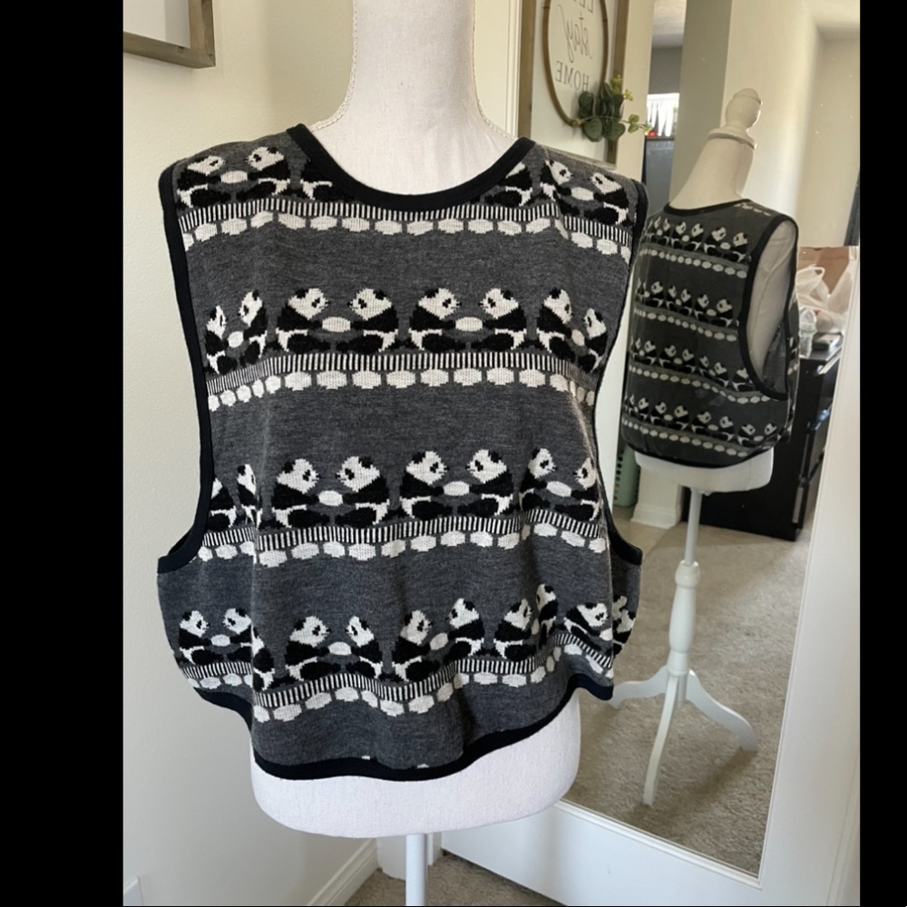 Panda bear tea party sweater vest